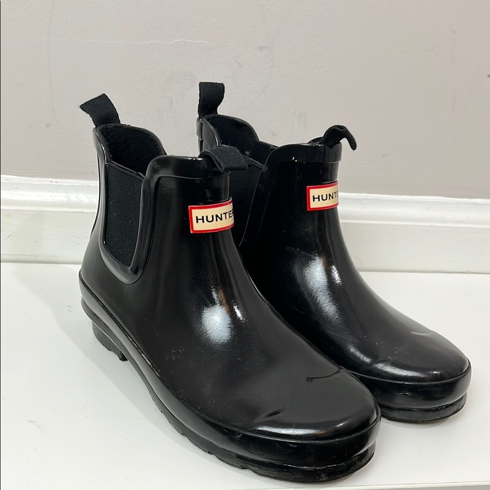 Hunter glossy mini Chelsea boot